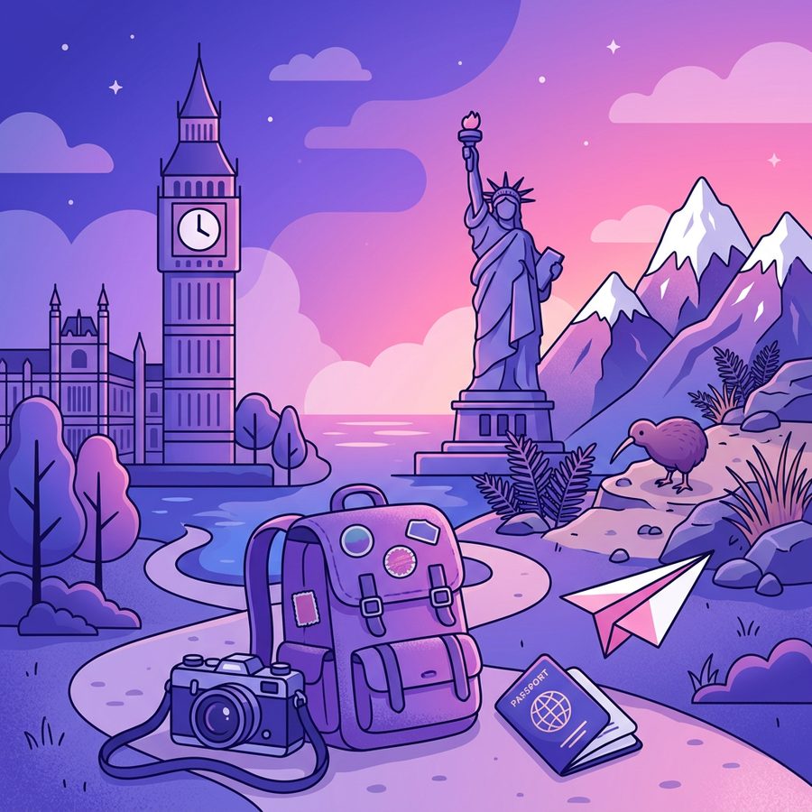 世界旅行插画
